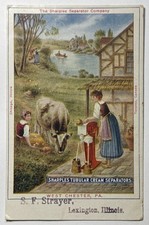 Sharples Seperator SF Strayer Lexington IL Early 1900s Advertising Postcard picture