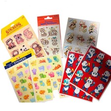 Vintage 70s 80s Sticker Lot Hallmark Ambassador Zweckform Panda Cat Koala Raccn picture