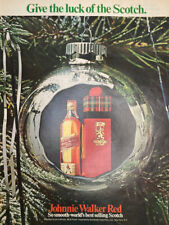 Vintage 1969 Johnnie Walker Red Christmas Ornament Print Ad - Collectible picture