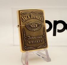 GENUINE ZIPPO LIGHTER HIGH POLISHED BRASS JACK DANIEL'S® BRASS EMBLEM NEW IN BOX picture