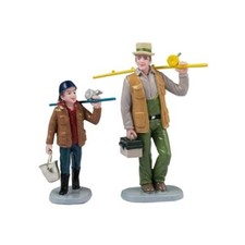 Lemax Vail Village Accessory Fishin Time Father & Son Bonds Set Of 2 42321 picture
