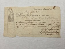 1835 antique JOHN G. MEEM lynchburg va RECEIPT dry goods groceries hardware picture