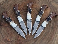 Wholesale Lot 20 Pcs Damascus Folding Pocket Knives Leather Sheath picture