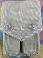 US Rimless Eagle Snap M1910 Canvas 1911  Magazine Pouch Mills 1913 Unit Marked picture