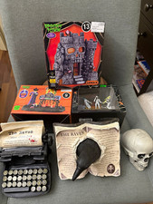Halloween Decorations lot of 6 Lemax Villages Raven Skulls Typewriter NEW picture
