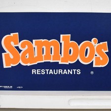 1960s Sambo's Restaurant Bumper Sticker Decal Sam Battistone Sr Newell Bohnett picture
