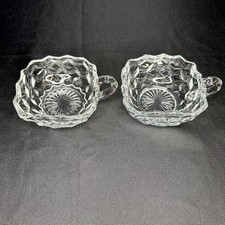 Vintage Fostoria American/Cubist Square, Handled Nappy Dishes. Set of 2. picture
