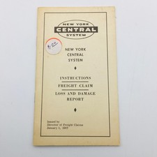 New York Central Railroad Freight Claim & Loss/Damage Report Pamphlet 1967 picture