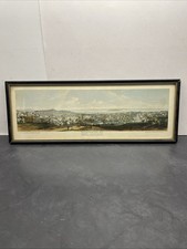 VINTAGE Lithograph of OLD SAN FRANCISCO CA 1855 Gold Rush 1940-50’s Framed Rare picture