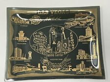 Vintage Las Vegas Strip Casinos Smoke Glass Trinket Dish, Change Dish, Nevada picture