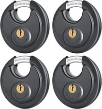 4 Pack Keyed Padlock Set - 3/8 Inch Stainless Steel Heavy-Duty Outdoor Security picture