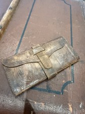 Antique Pre Civil War 1837 Charles Day Leather Wallet Inked Name Date Mass. picture
