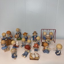 Vintage 80’s Enesco Lot Of 17 Country Cousins, Music Box, & Swing picture