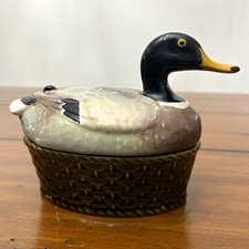 Vintage SECLA Portugal Mallard Duck Covered Terrine Dish Tastesetter By Sigma picture