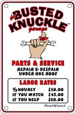 Busted Knuckle 8''x12'' Small Parking Sign picture