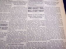 1938 AUGUST 15 NEW YORK TIMES - HINES RACKET TRIAL WILL START TODAY - NT 616 picture