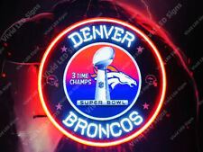 Denver Broncos Football Champions Vivid LED Neon Sign Light Lamp With Dimmer picture