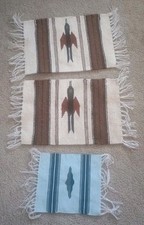 Vintage Handwoven ,Native American, Southwestern, Mini Rugs 3 Lot Pre-owned picture