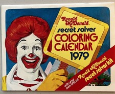 VINTAGE RONALD MCDONALD SECRET SOLVER 1979 COLORING CALENDAR picture