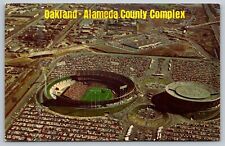 Oakland-Alameda County Complex, CA 1960s Chrome Football Stadium Postcard picture