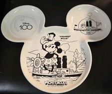 Disney 100 Mickey Mouse Steamboat Willie Ceramic Shaped Plate picture
