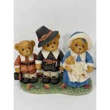 Cherished Teddies Isaac Jeremiah Temperance 707031 Pilgrims Thanksgiving NIB picture