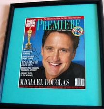 Michael Douglas signed Premiere magazine cover custom framed JSA COA Wall Street picture