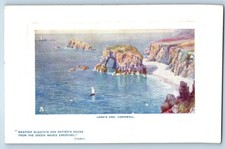 c1910s Land's End Cornwall Around The Coast Lighthouse Oilette Tuck Art Postcard picture