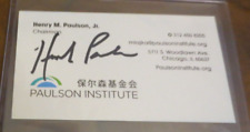 Henry Paulson banker signed autographed business card 74th Sec of Treasury picture