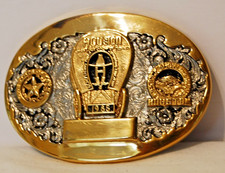 1985 Houston Livestock Show Rodeo Belt Buckle picture