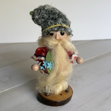 VTG Handmade Santa Doll Primitive Father Christmas Folk Art Old World 6.5