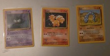 ✨️ POKEMON TCG BASE SET TRIPLE BUNDLE . ONIX, VULPIX & GHASTLY. RARE IN MINT 🌟 picture
