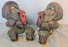 turkey assorment, 2 planters, 3 vintage candles picture