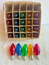 25 VTG Glass C9 Christmas TWINKLE Light Bulbs Made in Korea WORKING (See video) picture