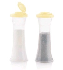 Tupperware Large Hourglass Salt and Pepper Shakers Set New - Yellow- NEW picture