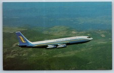 Postcard Ports Of Call Denver Boeing 707 In Flight Airplane Chrome H1F picture