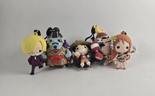 One Piece Monogram 3D Figural Bag Clip Lot of 5 - Luffy Sanji Nami Franky Jinbe picture