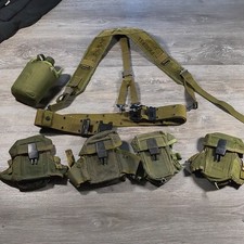 Vintage US Military ALICE LC-2 Web Gear Load Bearing Harness Set Pistol Belt Sus picture