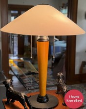 Ultra Rare Alsy 1950s Scandinavian Banker Lamp Mid Century Denmark Wood Metal picture