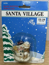 Vtg 1992 Joann Fabrics Gnome Elf and Snowman Christmas Santa Village #26384 picture