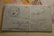 1848 Ellicottville NY Stampless Cover Sarah Hotchkiss Cortland NY 5 Rate picture