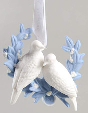 wedgwood christmas 2 turtle doves ornament New in Box RARE picture