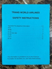 TWA Braille Safety Instruction Vintage Booklet American Foundation For The Blind picture