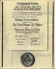 1949 Press Photo Journalism award presented to The New Orleans La. States picture