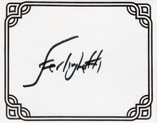 Lawrence Ferlinghetti Author Beat Poet Publisher Rare Signed Autograph Bookplate picture