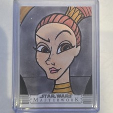 Topps 2026 Star Wars Masterwork Padme Sketch Hard Signed Artist Loc Nguyen picture