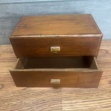 Vtg J.T. Swann Tampa FL Cigar Box 2Drawer Wood Chest Storage City Council Seal picture