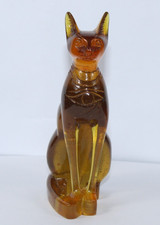 RARE ANCIENT EGYPTIAN ANTIQUE Bastet Cat Bast Statue Amber Stone Egypt History picture