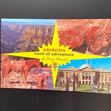 1960s ARIZONA: LAND OF ADVENTURE vintage color tourist booklet COWBOYS & INDIANS picture