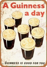 8 x 12 METAL SIGN - 1934 Guinness a Day is Good For You - Vintage Rusty Look picture